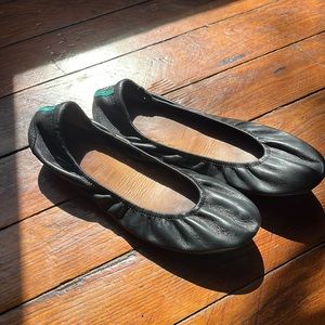 Tieks Leather Black Ballet Flats Size 10